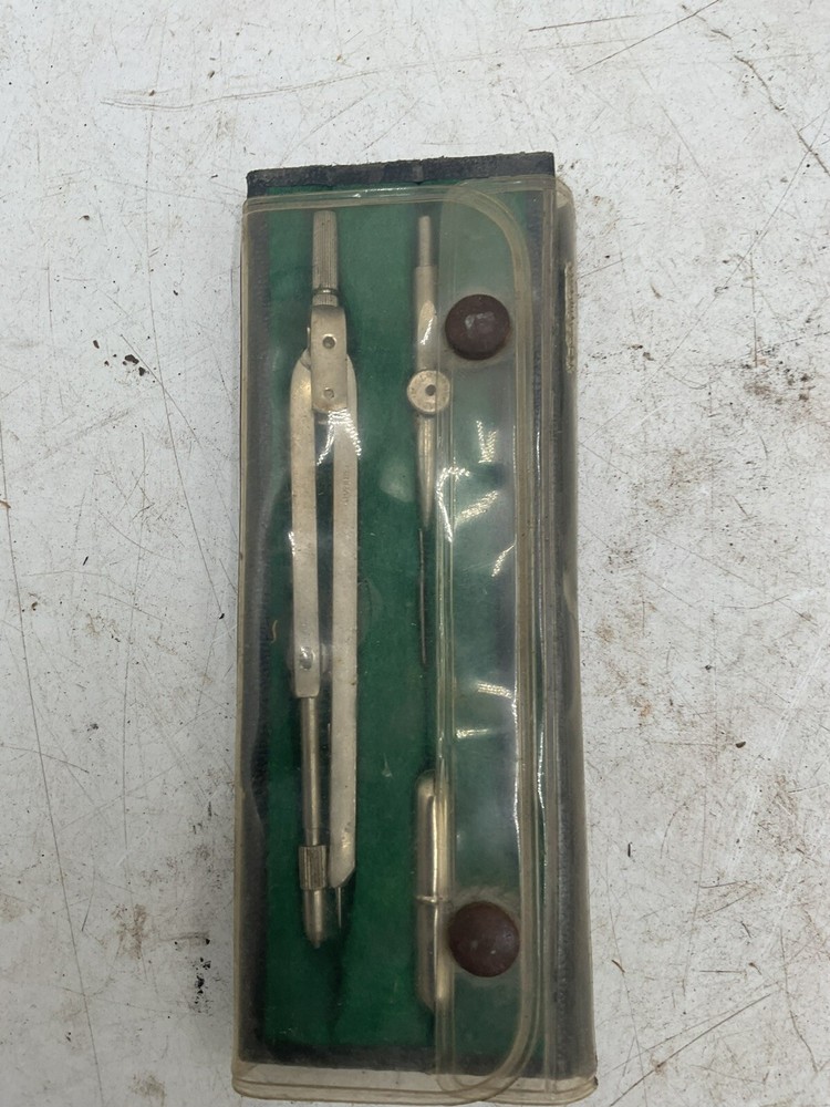 Vintage Engineering Drafting Compass Tool Set Made In Germany