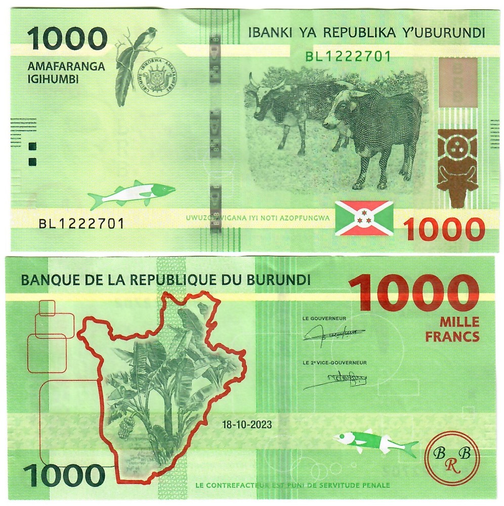 Burundi 100x 1000 Francs 2023 UNC FULL BUNDLE