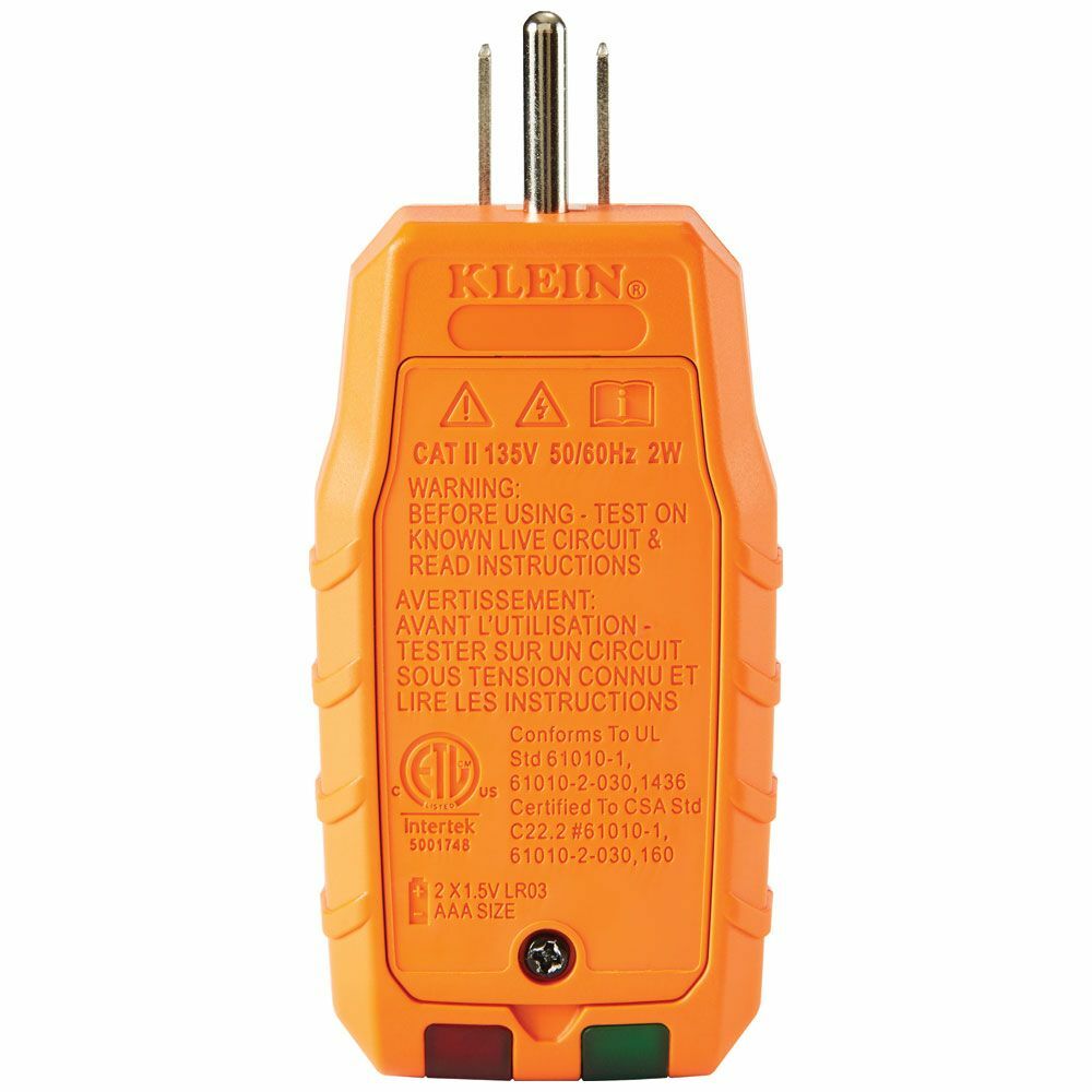 Klein Tools RT250 GFCI Receptacle Tester with LCD Display