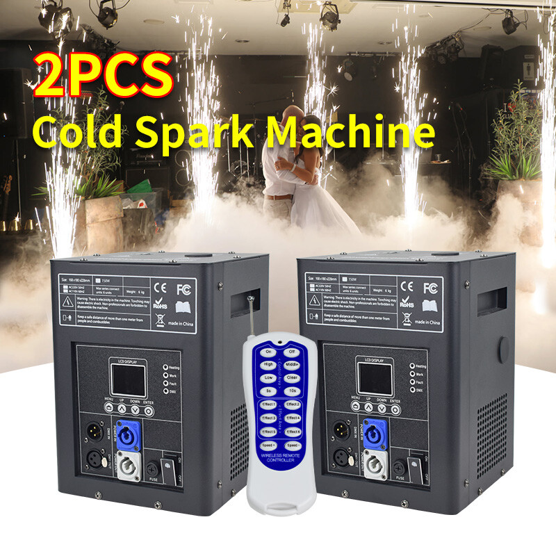 2PCS 750W Cold Spark Machine Firework Machine DMX Stage Effect with Flight Case