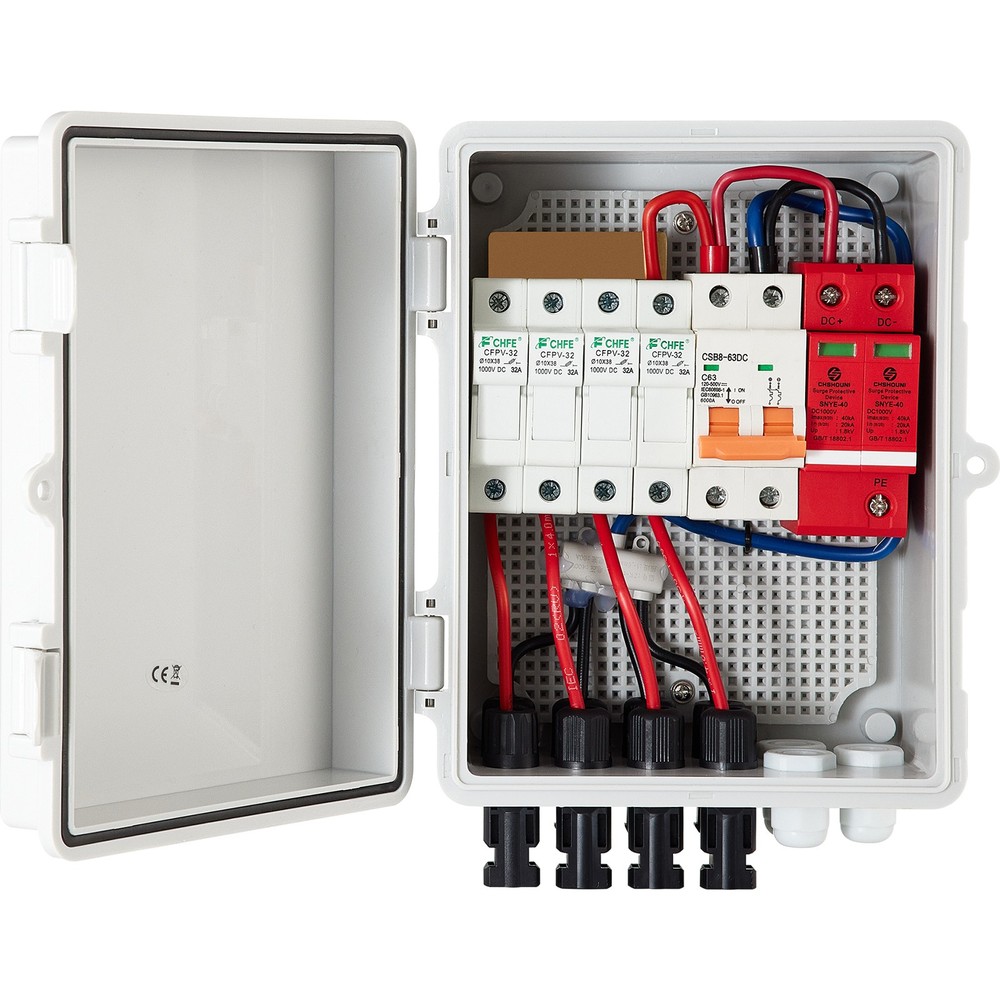4 String Solar PV Combiner Box 15A Circuit Breaker for Solar Panel System