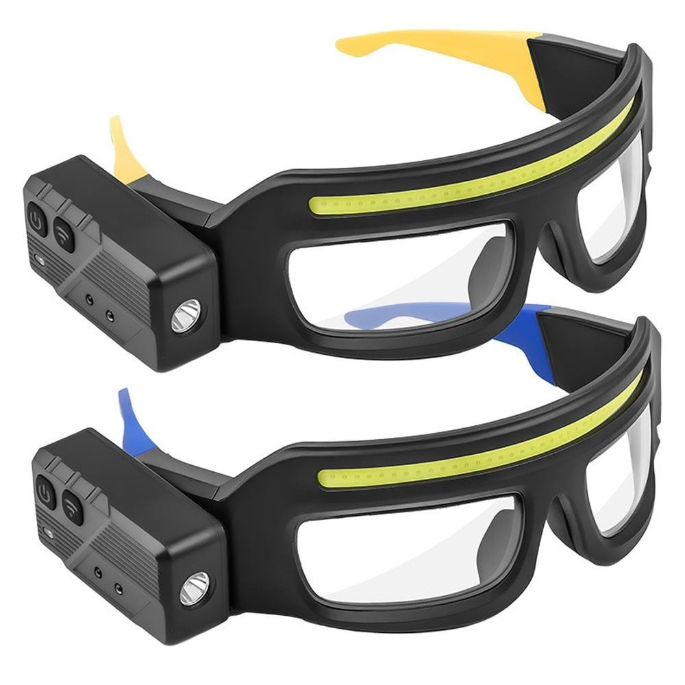 Motion Sensor LED Rechargeable Headlight Glasses 5 Modes for Running Hiking Work