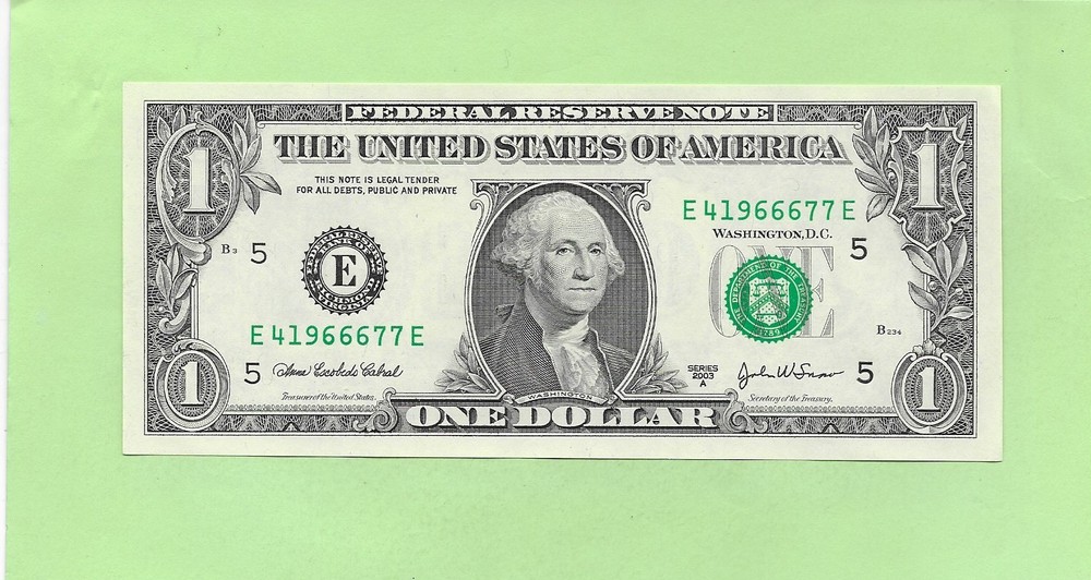 2003A ..UNCIRC $1  E 4196 6677 E  .... 2003A  $1  E-E     NICE NOTE         FRN