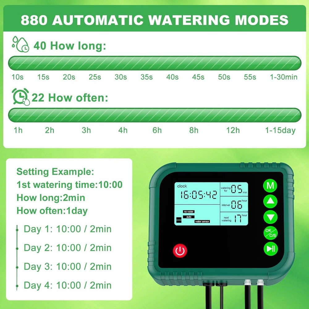 Solar Automatic Irrigation System Plant Watering System Kit with Timer