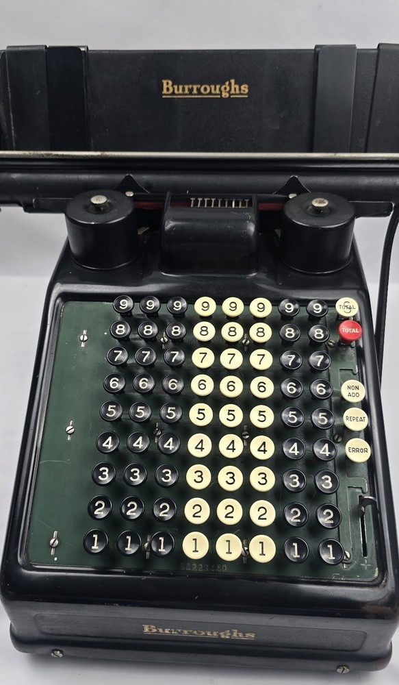 Antique Burroughs Adding Machine Calculator 1920s – Complete, Untested, Rare