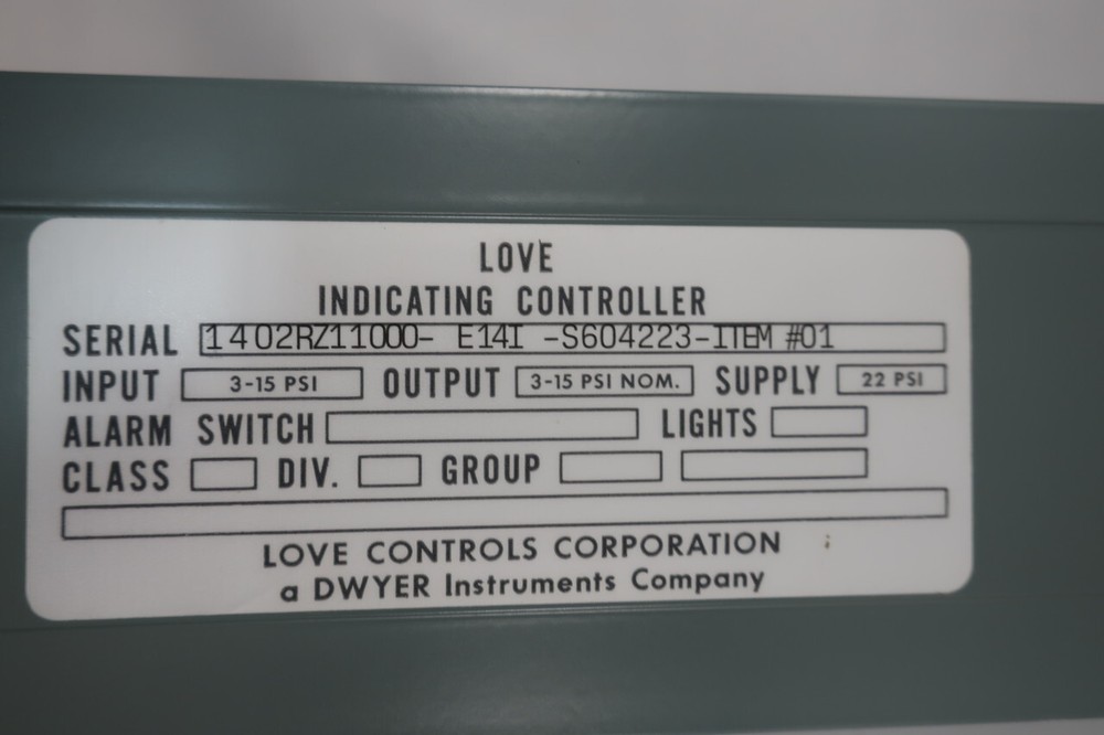Dwyer 1402RZ11000 Love Indicating Controller 3-15psi