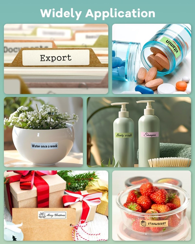 Label Maker Machine with Tape, N12 Portable Bluetooth Label Printer, Wireless Mi