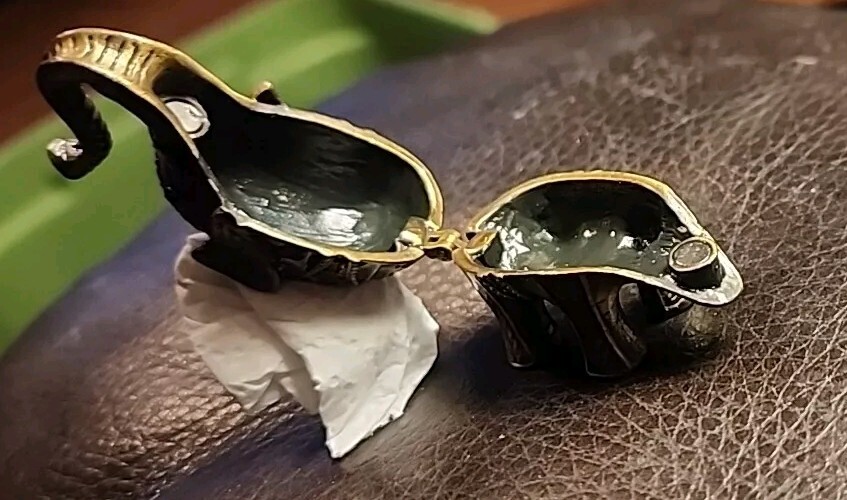 Small Bronze Jewelled Elephant Ring Holder