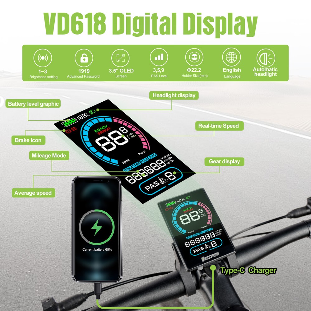 VD618 Display CAN Protocol For Bafang Mid Motor BBS01 BBS02 BBS-HD Speedometer