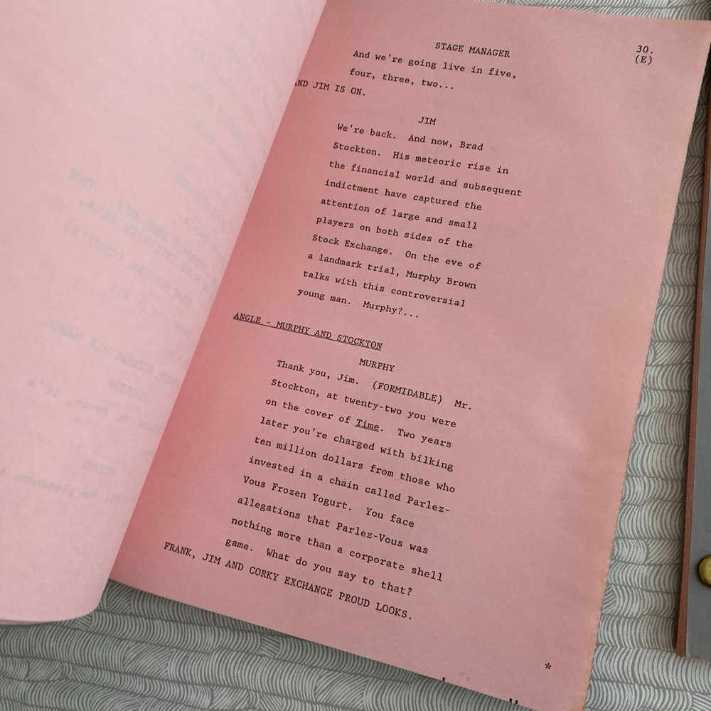 (2)MURPHY BROWN / Final Draft TV Scripts, Candice Bergen "The Unshrinkable, 1989