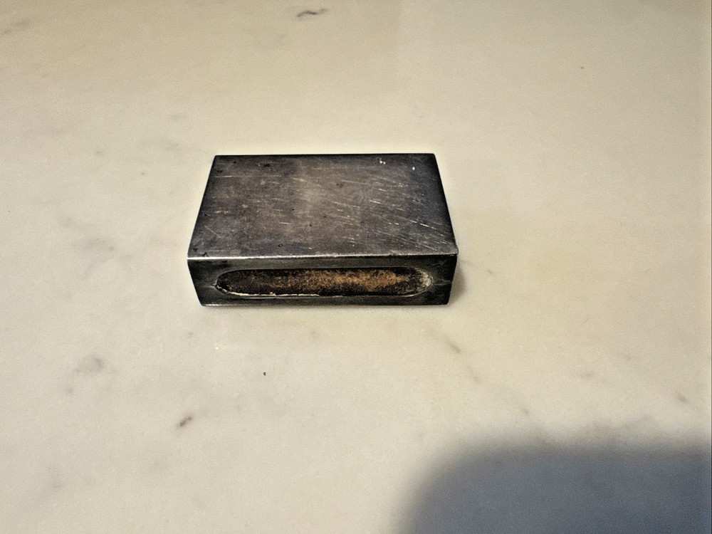 Sterling Silver Matchbox Case Rectangular Antique .925 Monogram JFH Grogan Co.