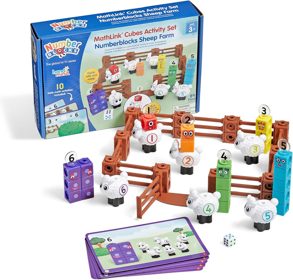 Numberblocks Sheep Farm Mathlink Cubes Activity Set, Preschool Learning Activiti