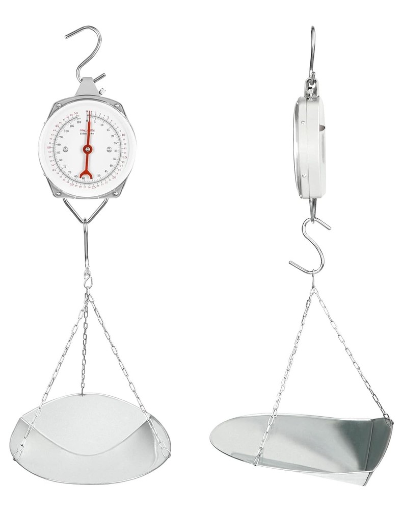 QWORK 110 lbs Large Display Spring Dial Weight Scale & silver