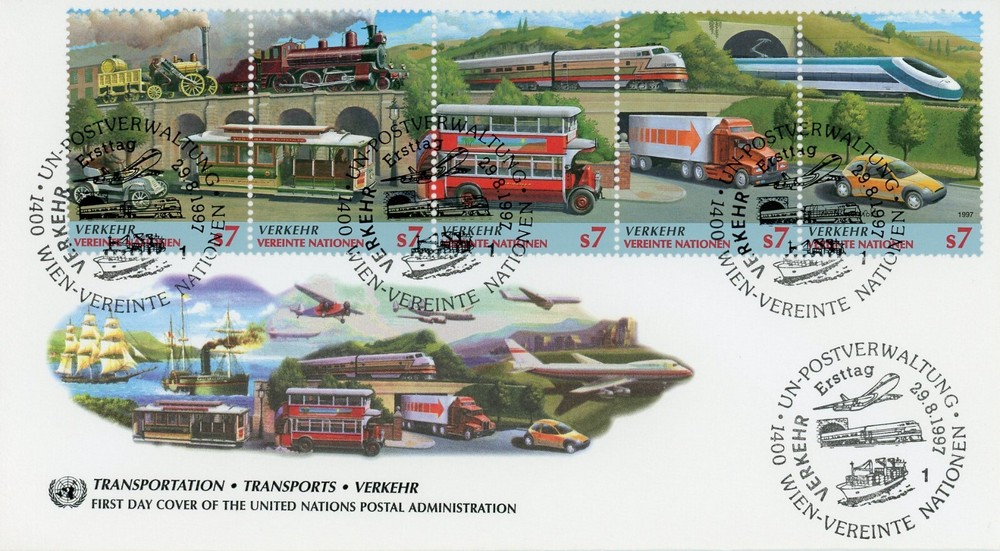 United Nations Vienna 227a FDC UNPA Transportation