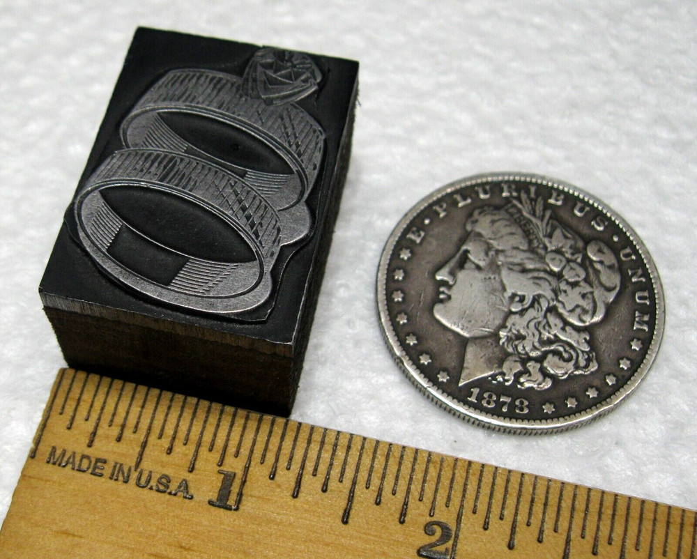 Letterpress Print Block - "Wedding Rings"