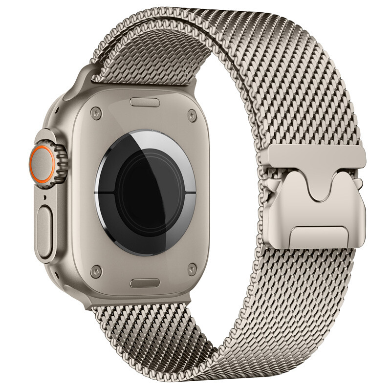 Milanese Mesh Loop Band Parachute-Style Buckle For Apple Watch Ultra/10/9/8/7/6