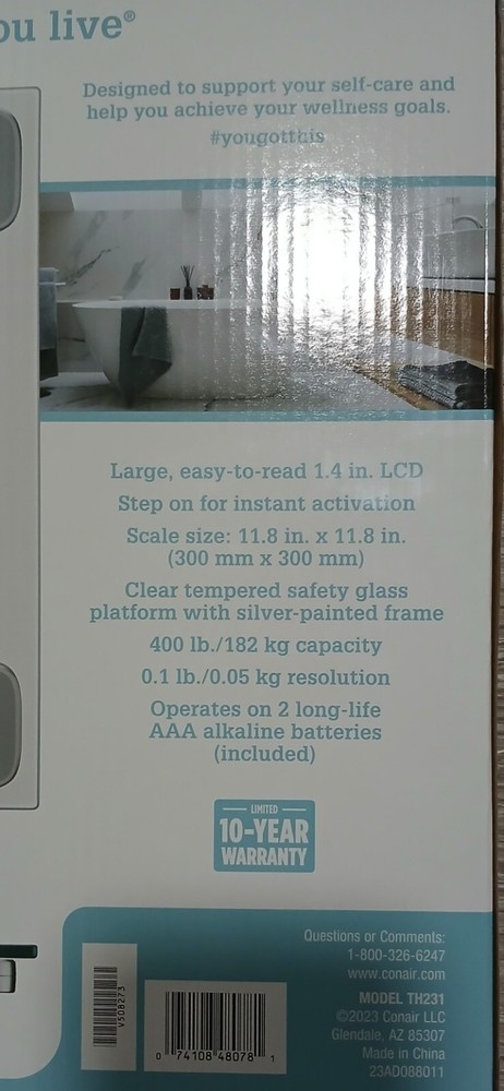 Conair Thinner Bathroom Scale Brand New!!!