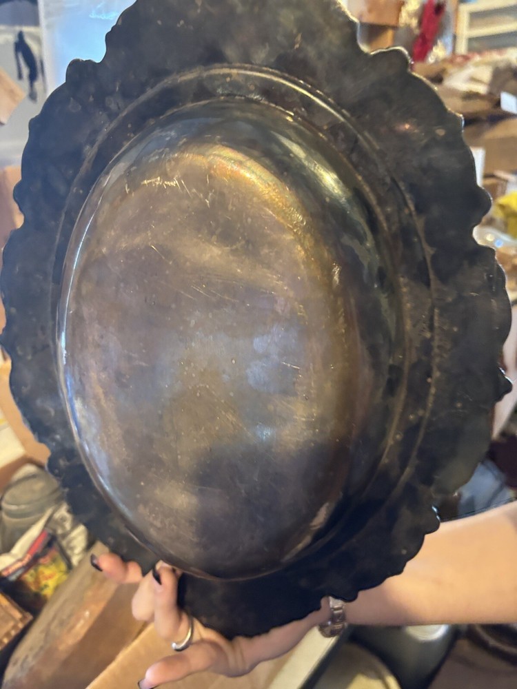 Old Ornate Antique Serving Platter With Lid