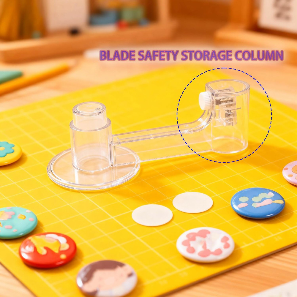Button/Badge Patterned Paper Cutter with Safety Storage Column，Circle Cutter,Ci