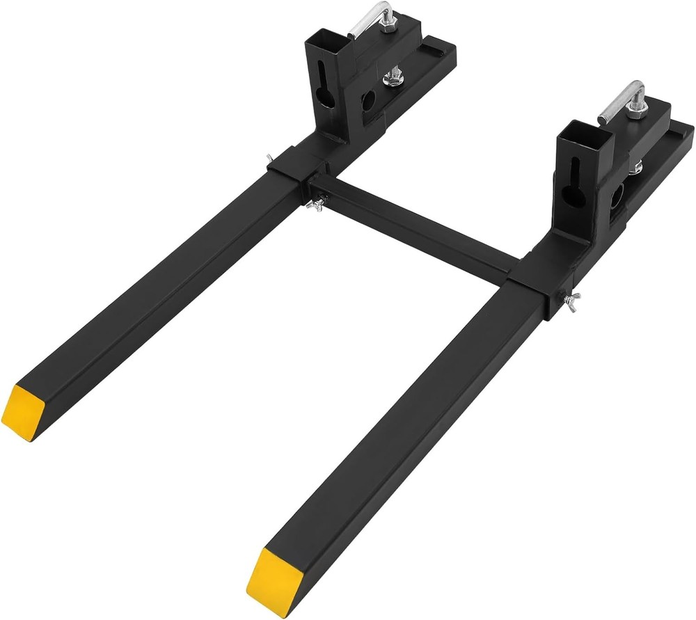 43" 2500LBS Clamp On Pallet Forks with Adjustable Stabilizer for Tractor Loader