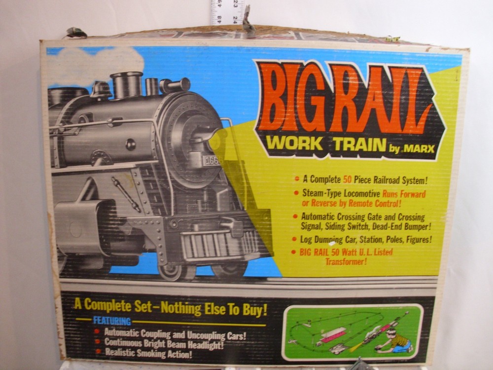 MARX BIG RAIL WORK TRAIN STEAM TYPE ELECTRIC 5 PIECE TRAIN SET BOXED