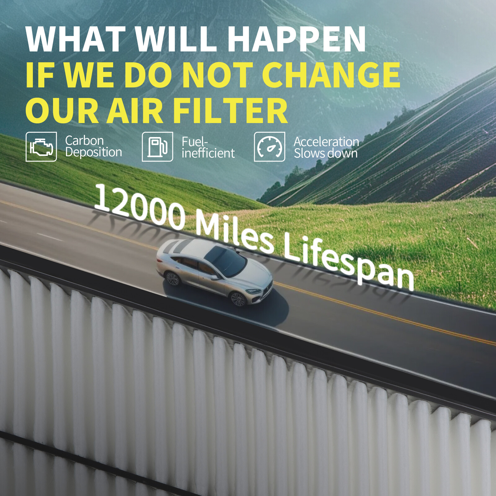 CF12312 Cabin Air Filter & Activated Carbon Compatible with Nissan Versa 2020-23