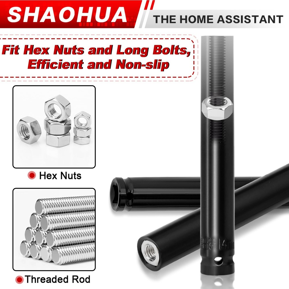 "9/16"" Nut Driver Set - Deep Hollow Socket with 1/4"" Hex Adapter 3 Sizes"