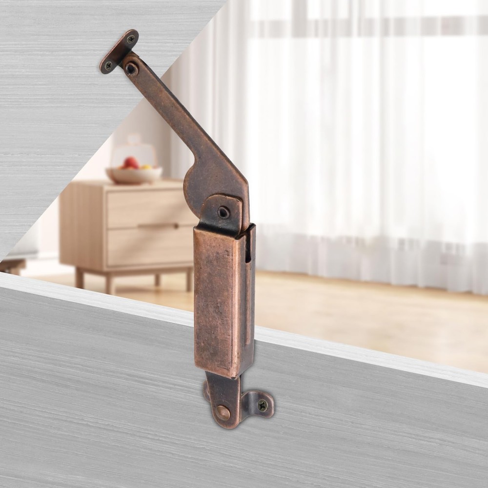 Spring Lid Support Box Lid Stay Support Iron Hinge Support Left+Right with Sc...