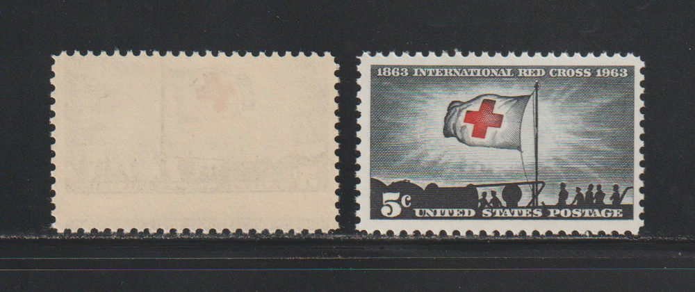 US EFO ERROR Stamps: #1239 Red Cross: Misperf & Normal. MD