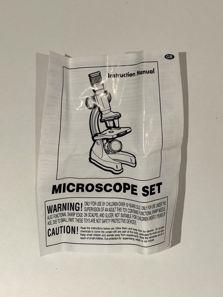 Kids Microscope Set Science Kit w/ Case Slides Tools Educational NEW Open Box