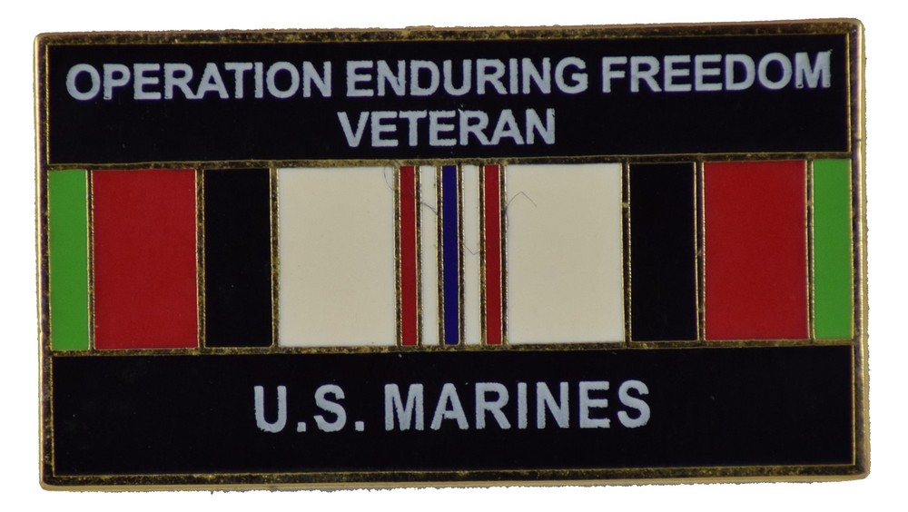 US MARINES OEF VETERAN HAT PIN