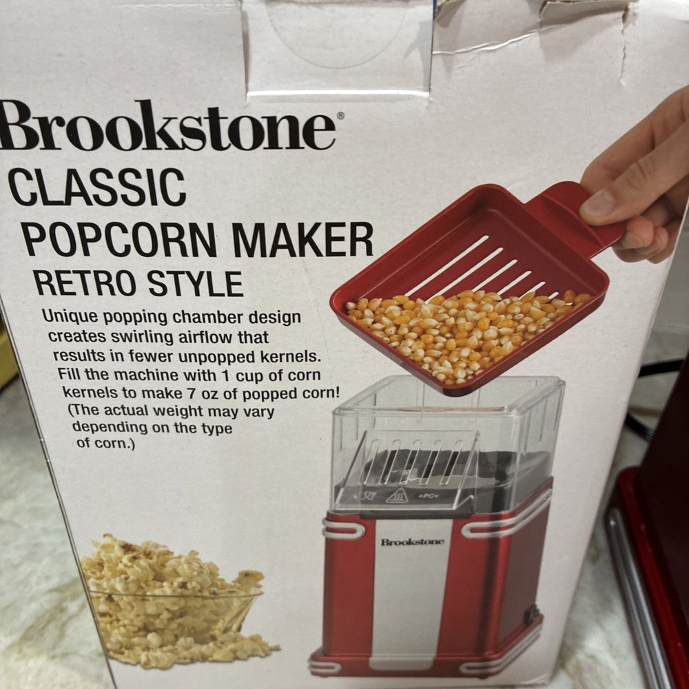 Brookstone Classic Popcorn Maker - Red (New in Box)