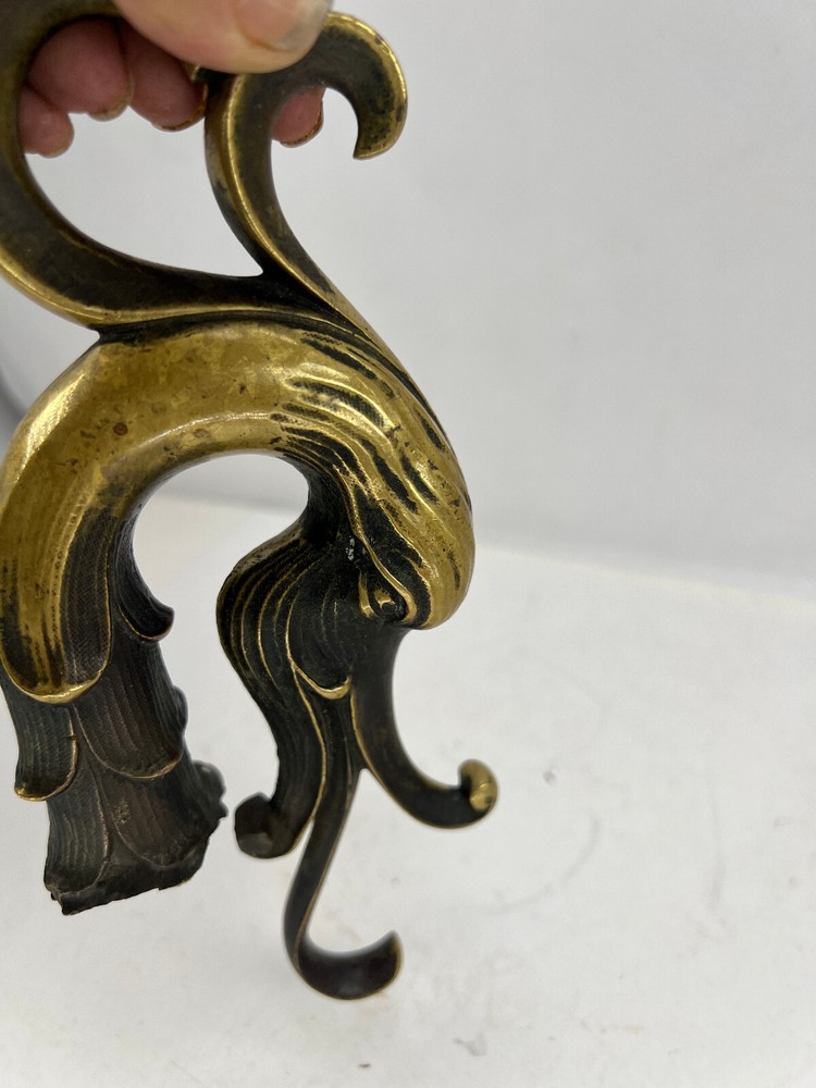 Bird Phoenix antique Gate post Finial solid cast Metal Brass 8"