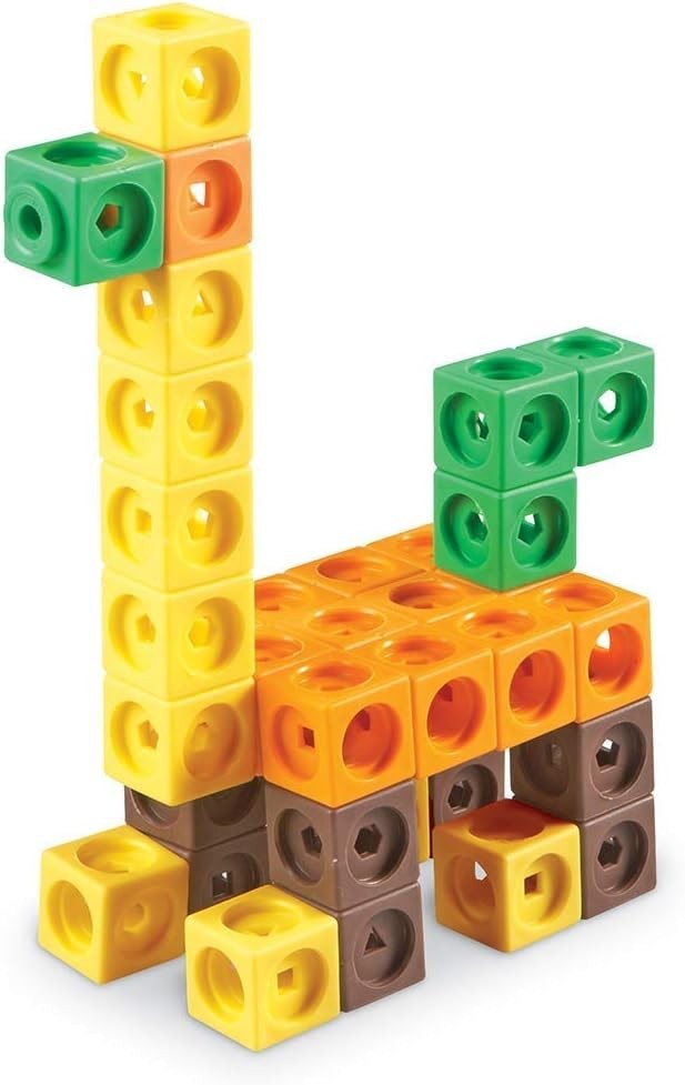 Learning Resources MathLink Cubes Big Builders - Set Of 200 Cubes, Ages 5+, Math
