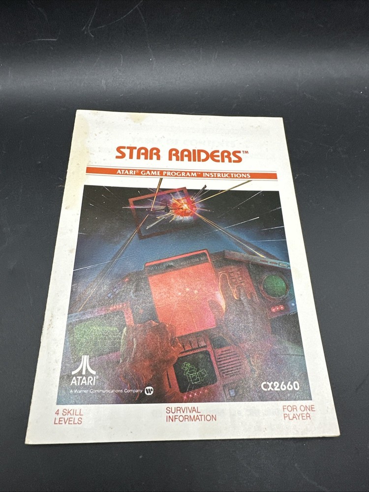 VINTAGE 1982 STAR RAIDERS ATARI GAME PROGRAM INSTRUCTIONS