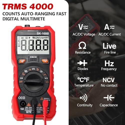TRMS 4000 Counts Volt Meter Digital Multimeter Tester - Auto-Ranging Fast