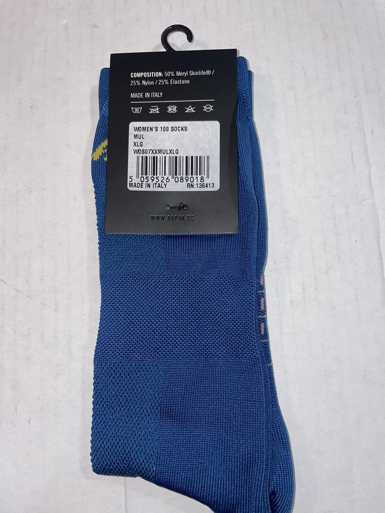 RAPHA WOMENS 100 Socks - REGULAR- Size XLG NWT