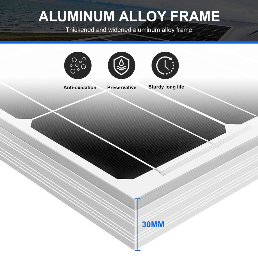 200W 12V Monocrystalline Solar Panel Solar Connectors High Efficiency Module PV
