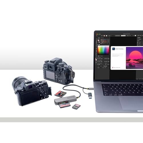 USB 3.0 Multi-Media Card Reader for SD/microSD/CompactFlash, USB-C & USB-A Adapt