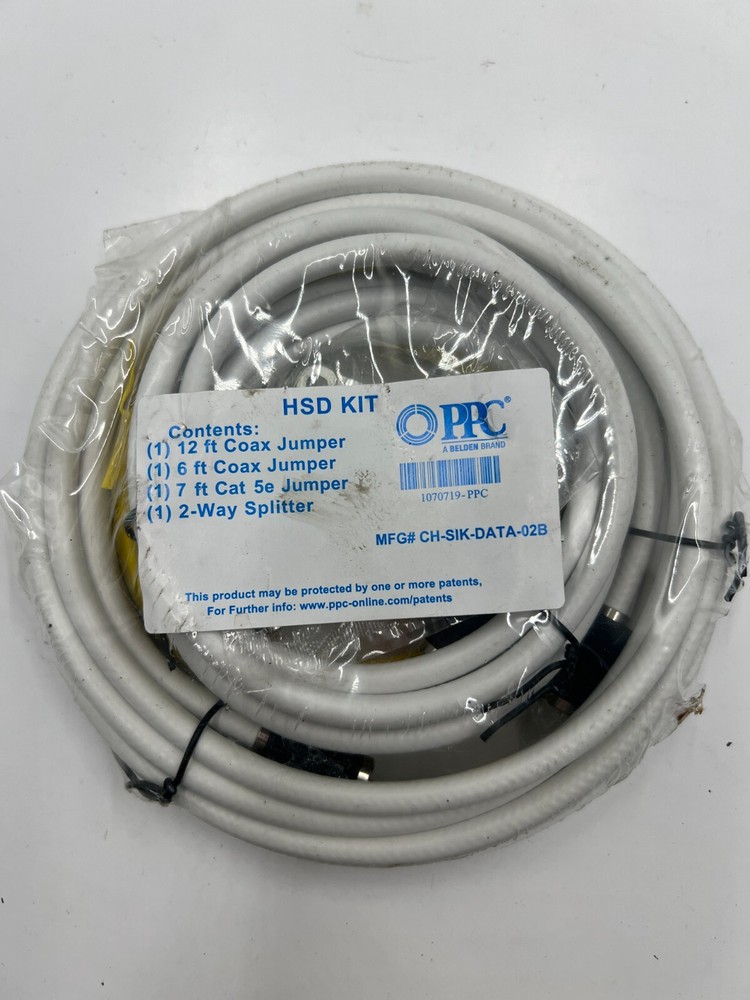 Spectrum PPC Belden Internet Modem Coax & Cat 5E Ethernet Cable CH-SIK-DATA-02B