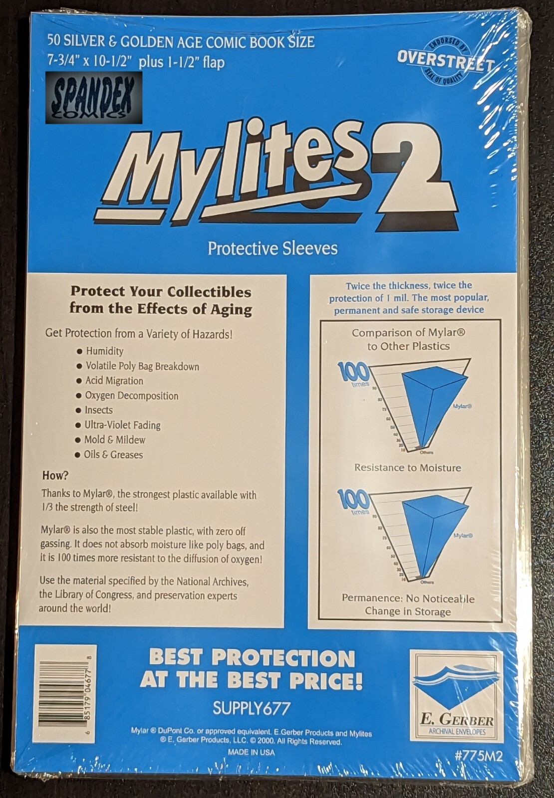 50 E. Gerber Silver & Golden Age Mylites 2 & 35 PT Full Backs 775M2 750FB 7 ¾”