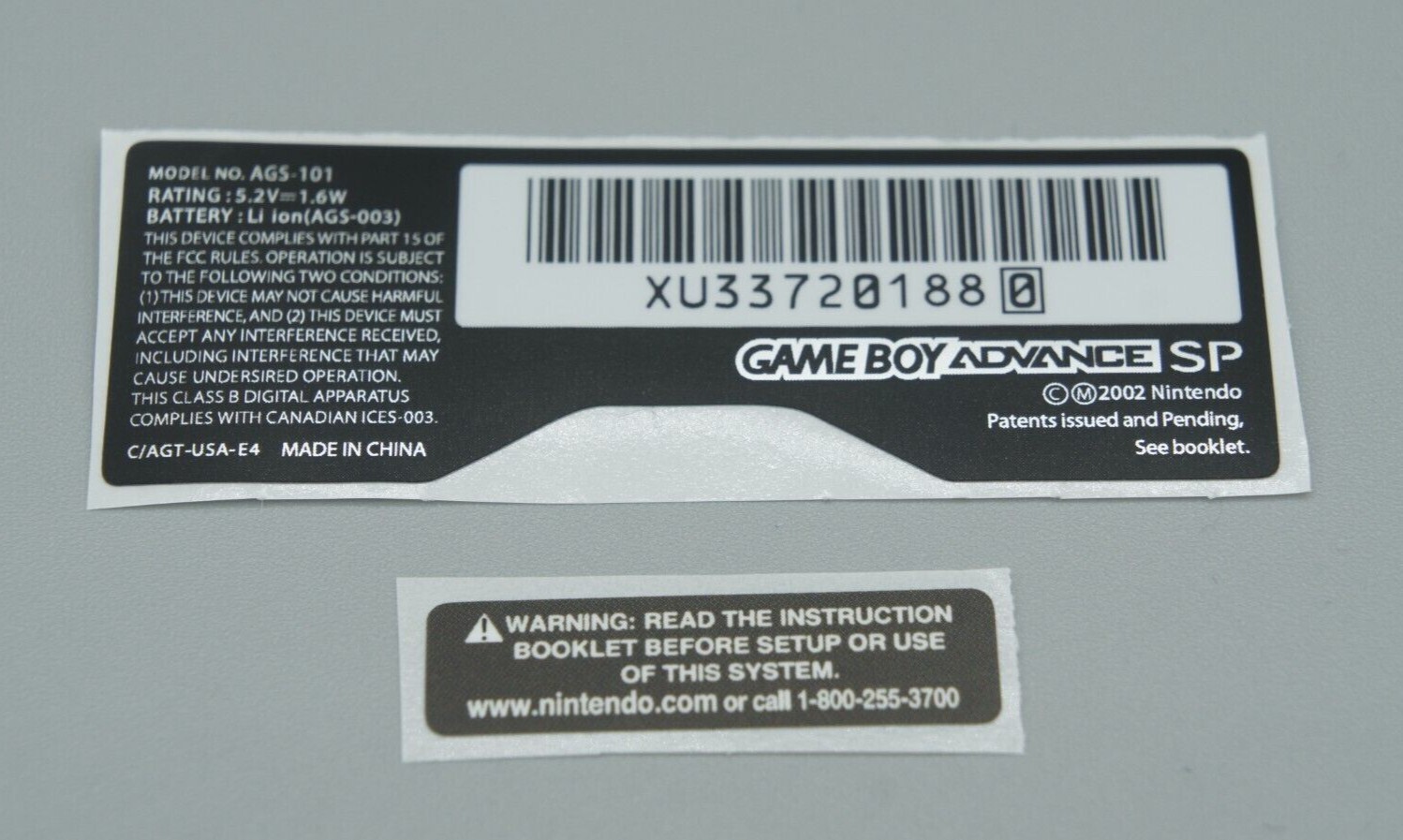 Gameboy Advance SP Replacement Sticker