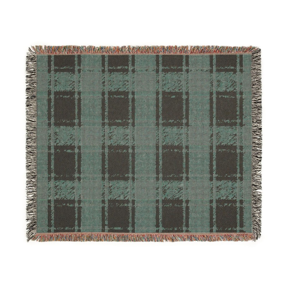 Plaid Pattern Woven Blanket | Pink or Green Check Throw