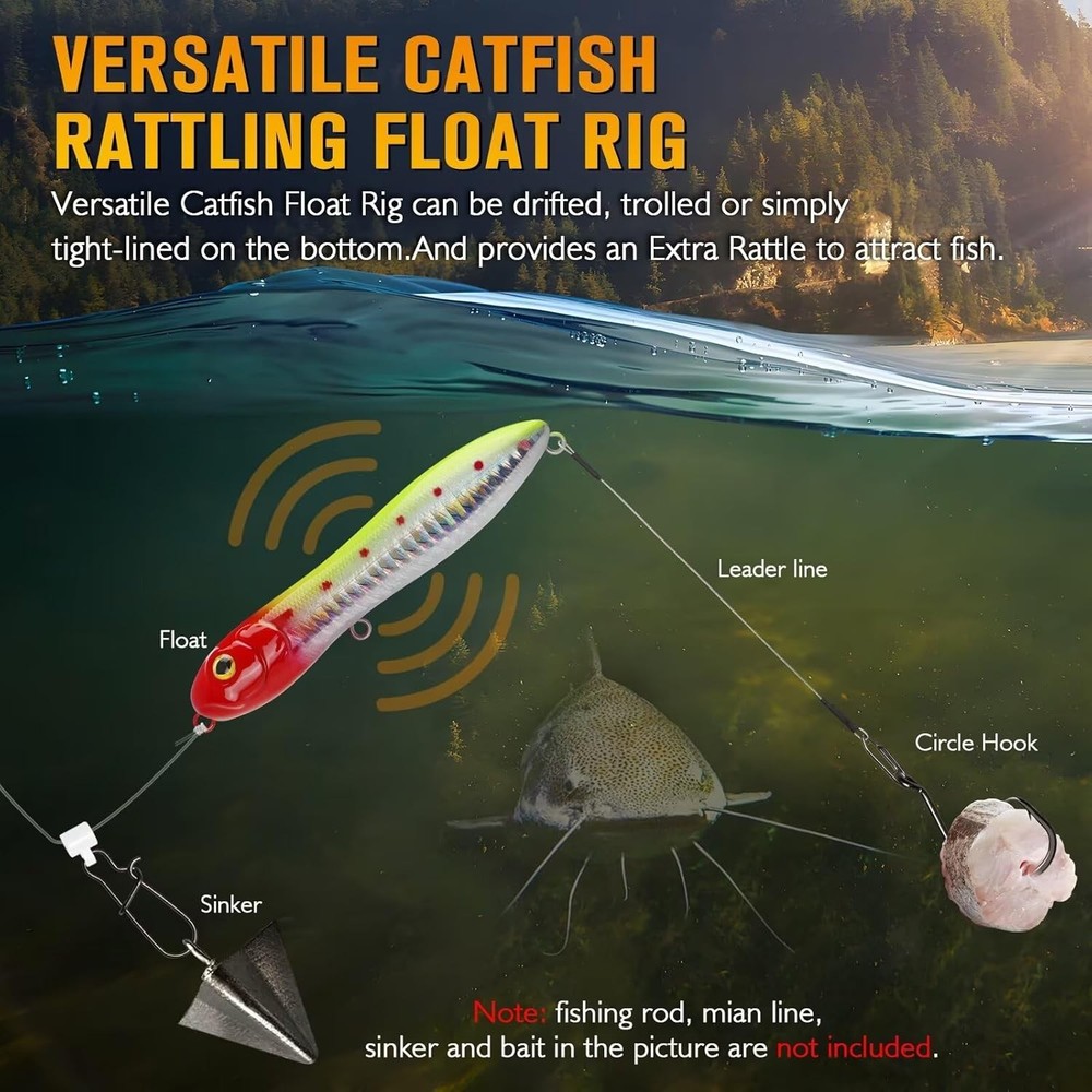 Dovesun Catfish Rigs Tackle with 7/0 Circle Hook, Sharp B * 6PCS