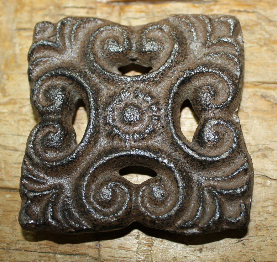 12 Cast Iron Antique Style BACK PLATE Drawer Pull Barn Handle Door Knobs PLATES