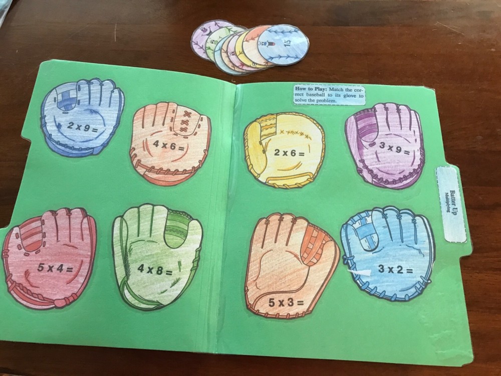 Batter Up! Multiplication 2nd math arts file folder game