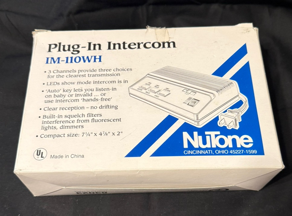 Nutone IM-110WH plug in intercom NEW Open Box