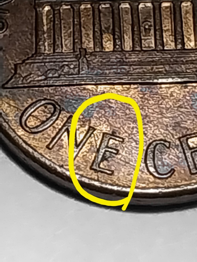 1988 P Error Lincoln Memorial Cent. Reverse Die Cracks.