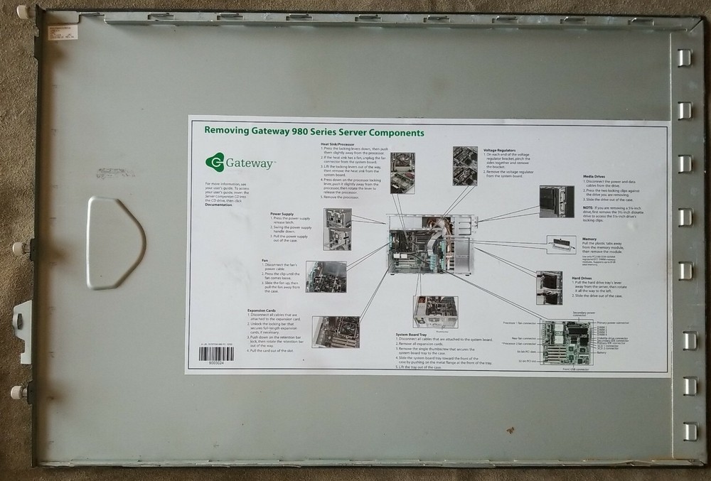 Gateway 980 Empty Barebones Server Chassis with Front Faceplate Bezel & Key *208