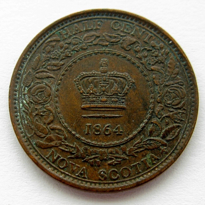 1864 Nova Scotia Half Cent - HIGH GRADE